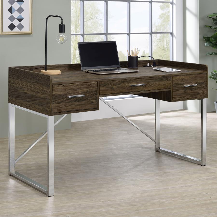 Angelica Brown Writing Desk - furniture place usa