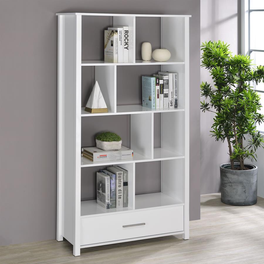 Dylan White Bookcase - furniture place usa