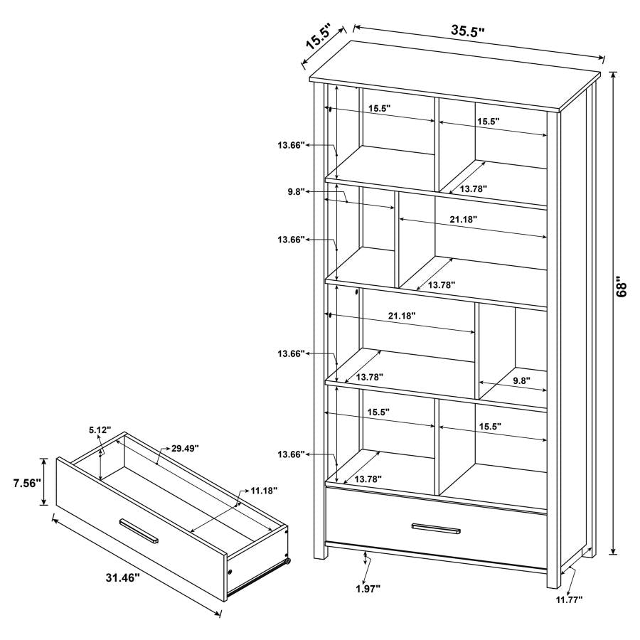 Dylan White Bookcase - furniture place usa