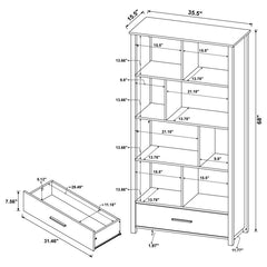 Dylan White Bookcase - furniture place usa