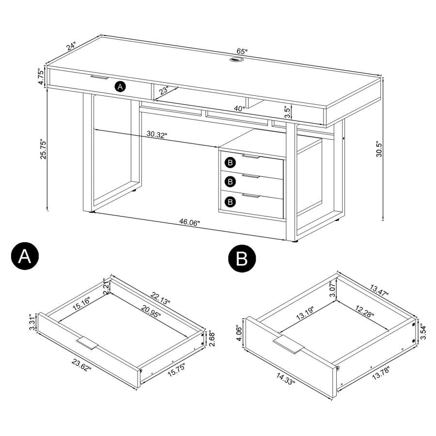 Whitman Grey Computer Desk - furniture place usa