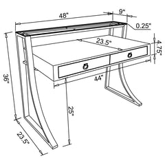 Gemma White Writing Desk - furniture place usa