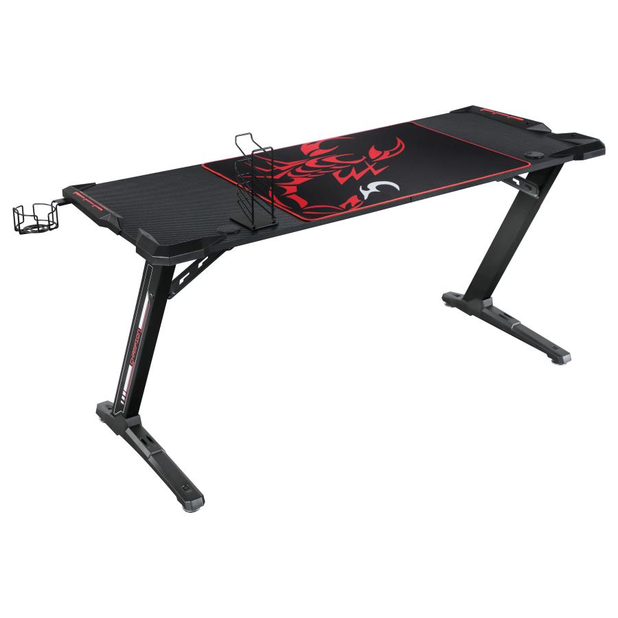 Brocton Black Gaming Desk - furniture place usa