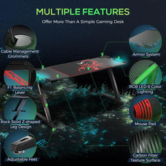 Brocton Black Gaming Desk - furniture place usa
