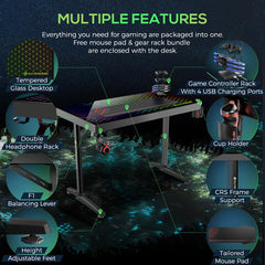 Avoca Black Gaming Desk - furniture place usa