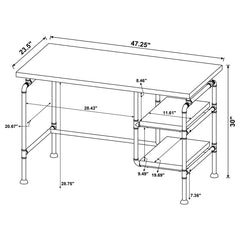 Delray Grey Writing Desk - furniture place usa