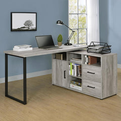 Hertford Grey L-shape Desk - furniture place usa