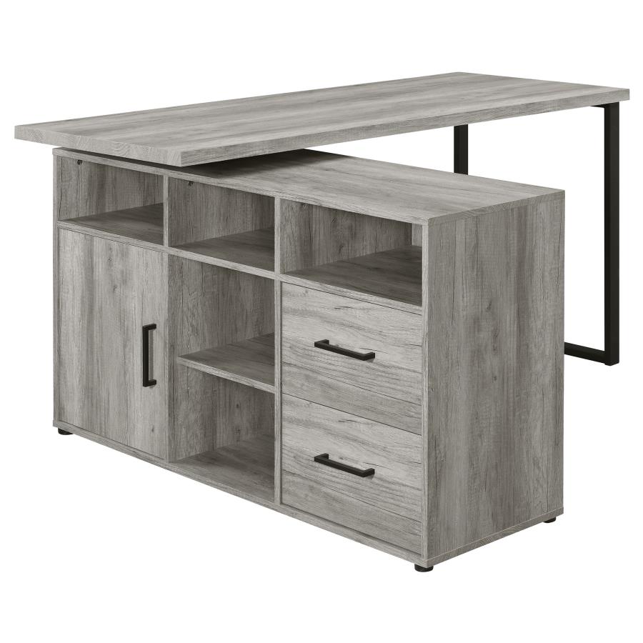 Hertford Grey L-shape Desk - furniture place usa