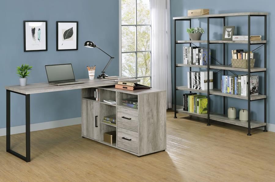 Hertford Grey L-shape Desk - furniture place usa