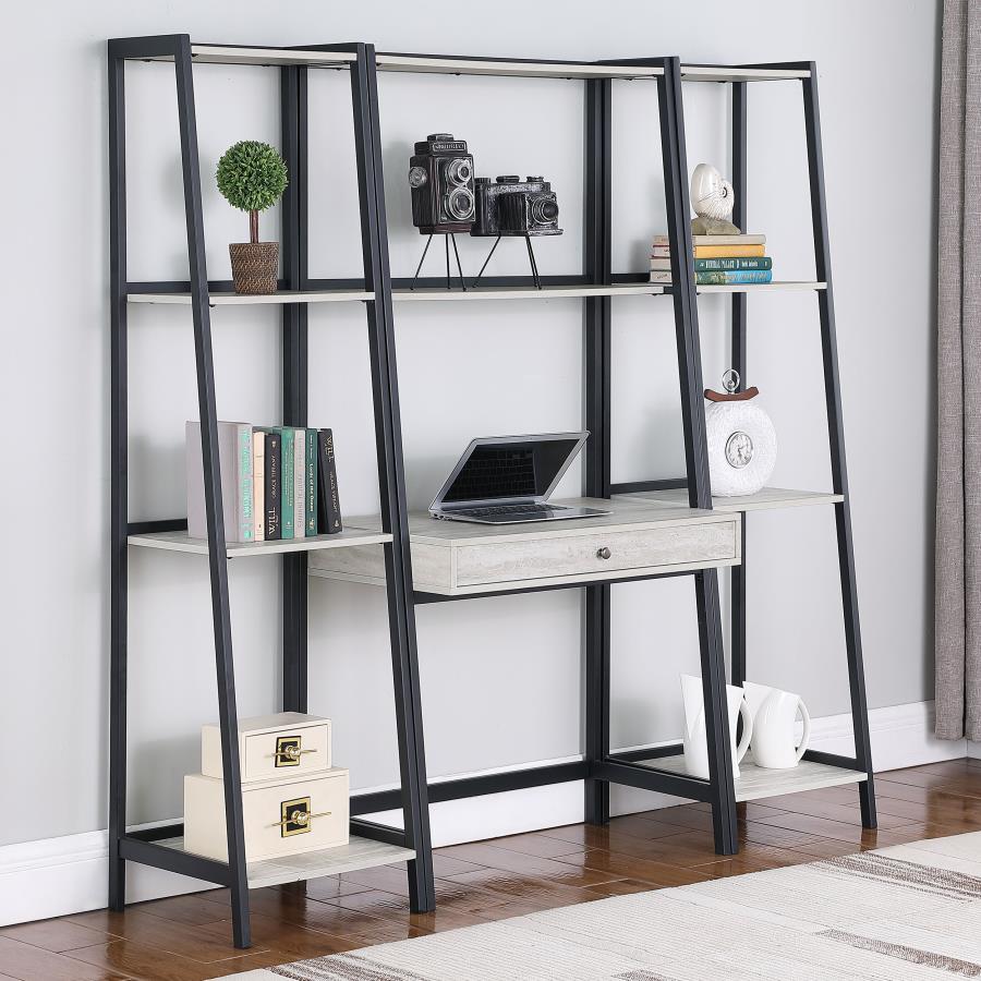 Pinckard Grey 3 Pc Desk Set - furniture place usa