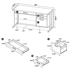Loomis Grey Computer Desk - furniture place usa
