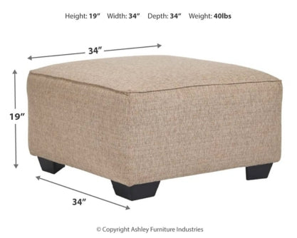 Baceno Oversized Ottoman - furniture place usa