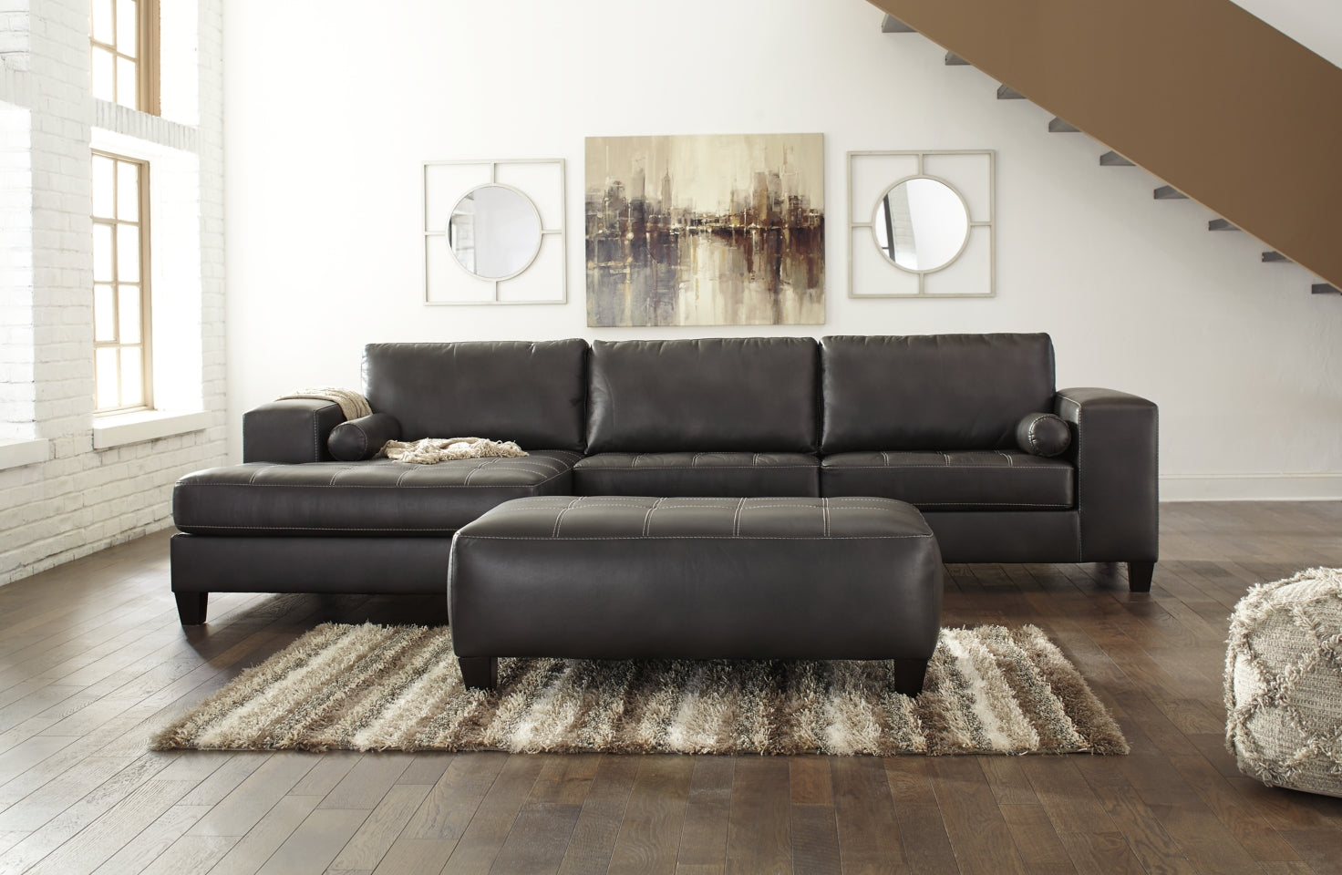 Nokomis 2-Piece Sectional with Ottoman - PKG011026 - furniture place usa