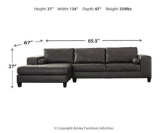 Nokomis 2-Piece Sectional with Ottoman - PKG011026 - furniture place usa