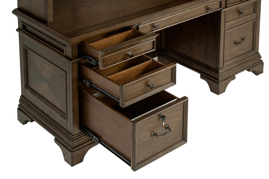 Hartshill Brown Credenza Desk - furniture place usa