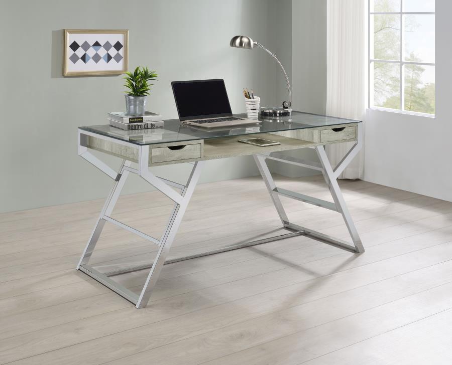 Emelle Grey Writing Desk - furniture place usa