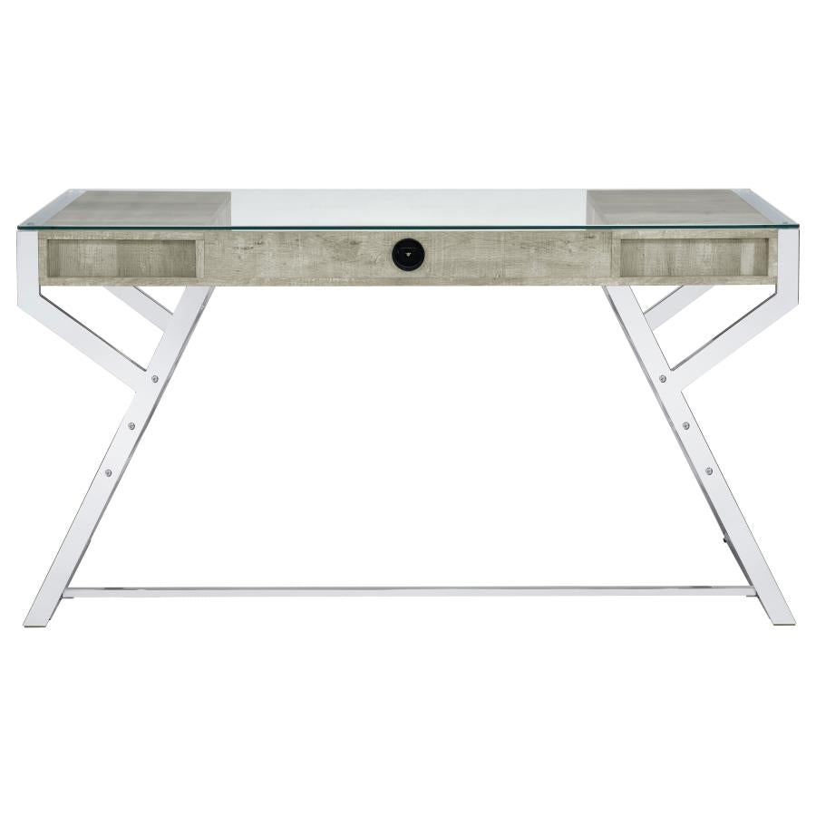 Emelle Grey Writing Desk - furniture place usa