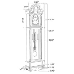Diggory Brown Grandfather Clock - furniture place usa