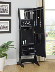 Cortez Black Jewelry Cheval Mirror - furniture place usa