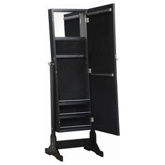 Cortez Black Jewelry Cheval Mirror - furniture place usa