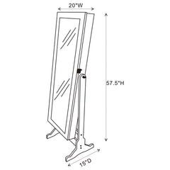 Cortez Black Jewelry Cheval Mirror - furniture place usa