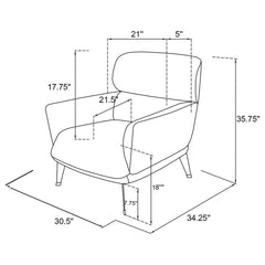 Andrea Orange Accent Chair - furniture place usa