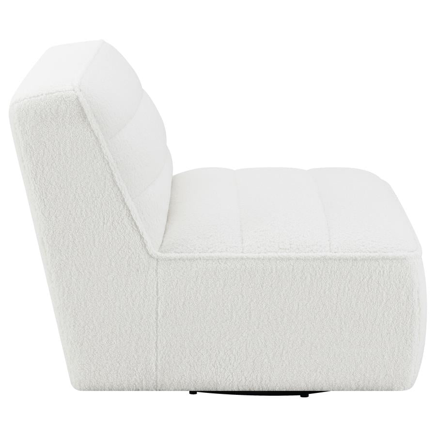 Cobie White Swivel Chair - furniture place usa