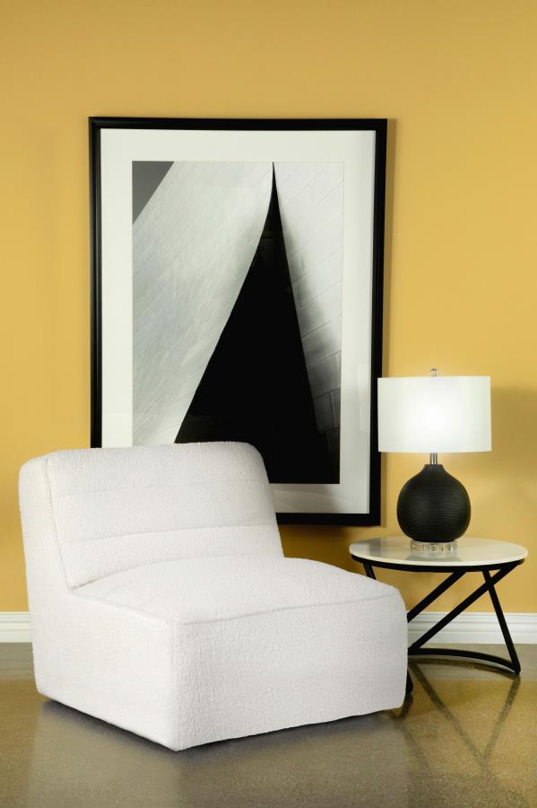 Cobie White Swivel Chair - furniture place usa