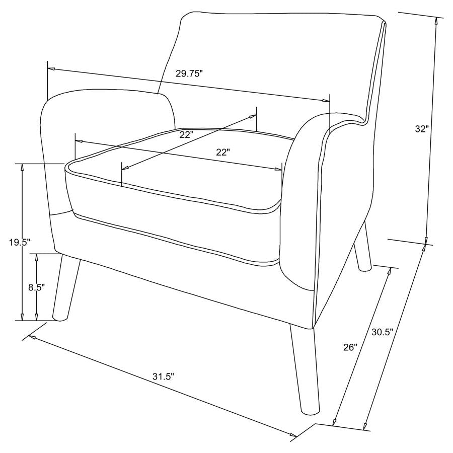 Charlie Grey Accent Chair - furniture place usa