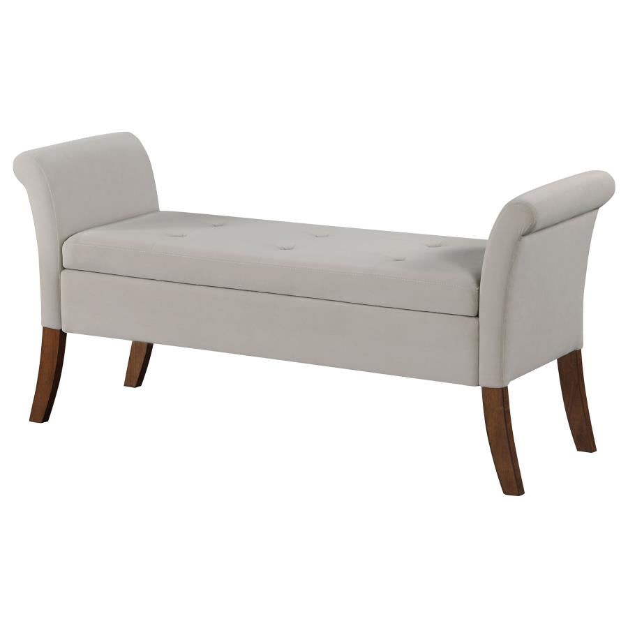 Farrah Beige Storage Bench - furniture place usa