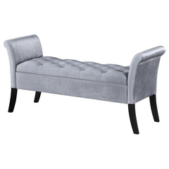 Farrah Silver Storage Bench - furniture place usa
