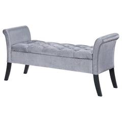Farrah Silver Storage Bench - furniture place usa