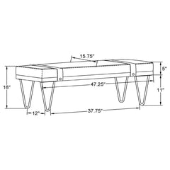 Austin Beige Bench - furniture place usa