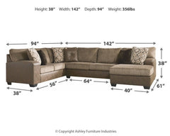 Abalone 3-Piece Sectional with Chaise - 91302S2 - furniture place usa