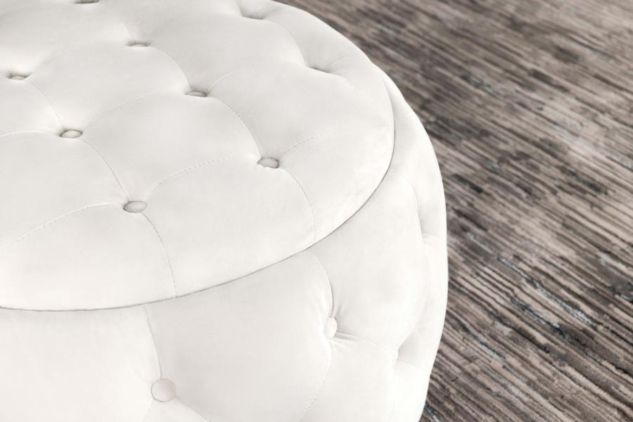 Angelina White Storage Ottoman - furniture place usa