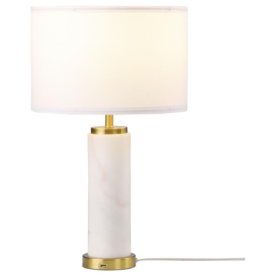 Lucius White Table Lamp - furniture place usa