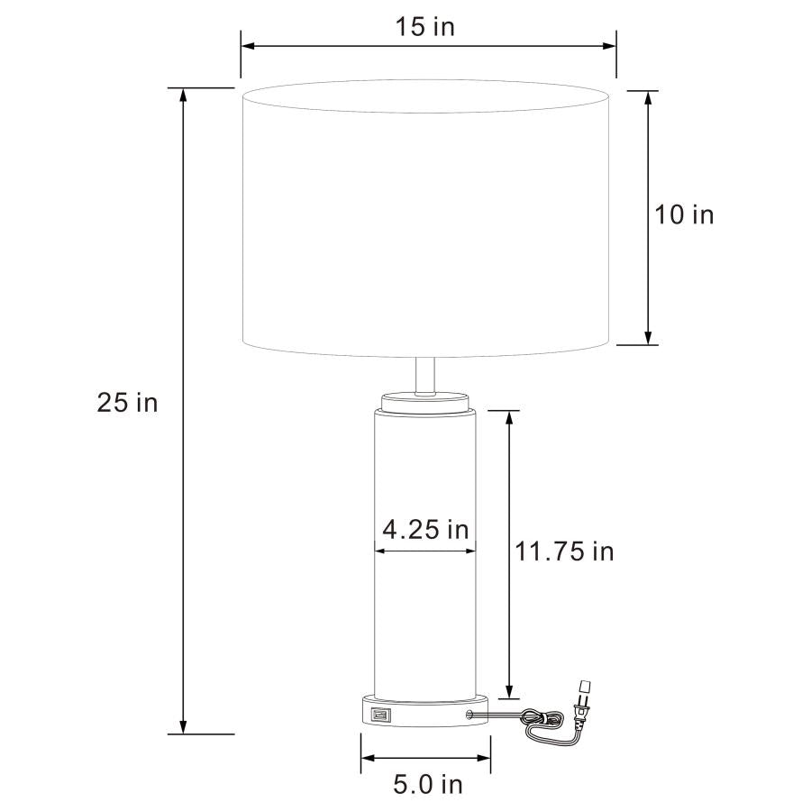 Lucius White Table Lamp - furniture place usa