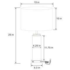 Lucius White Table Lamp - furniture place usa