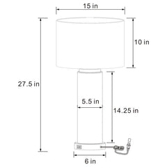 Aziel White Table Lamp - furniture place usa