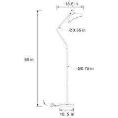 Lucien Black Floor Lamp - furniture place usa