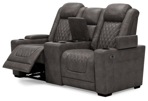 HyllMont Power Reclining Loveseat with Console - furniture place usa