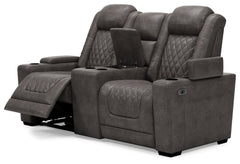 HyllMont Power Reclining Loveseat with Console - furniture place usa