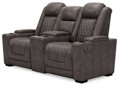 HyllMont Power Reclining Loveseat with Console - furniture place usa