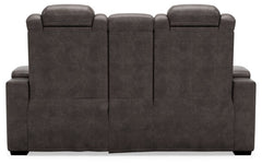 HyllMont Power Reclining Loveseat with Console - furniture place usa