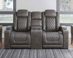 HyllMont Power Reclining Loveseat with Console - furniture place usa