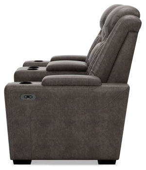 HyllMont Power Reclining Loveseat with Console - furniture place usa