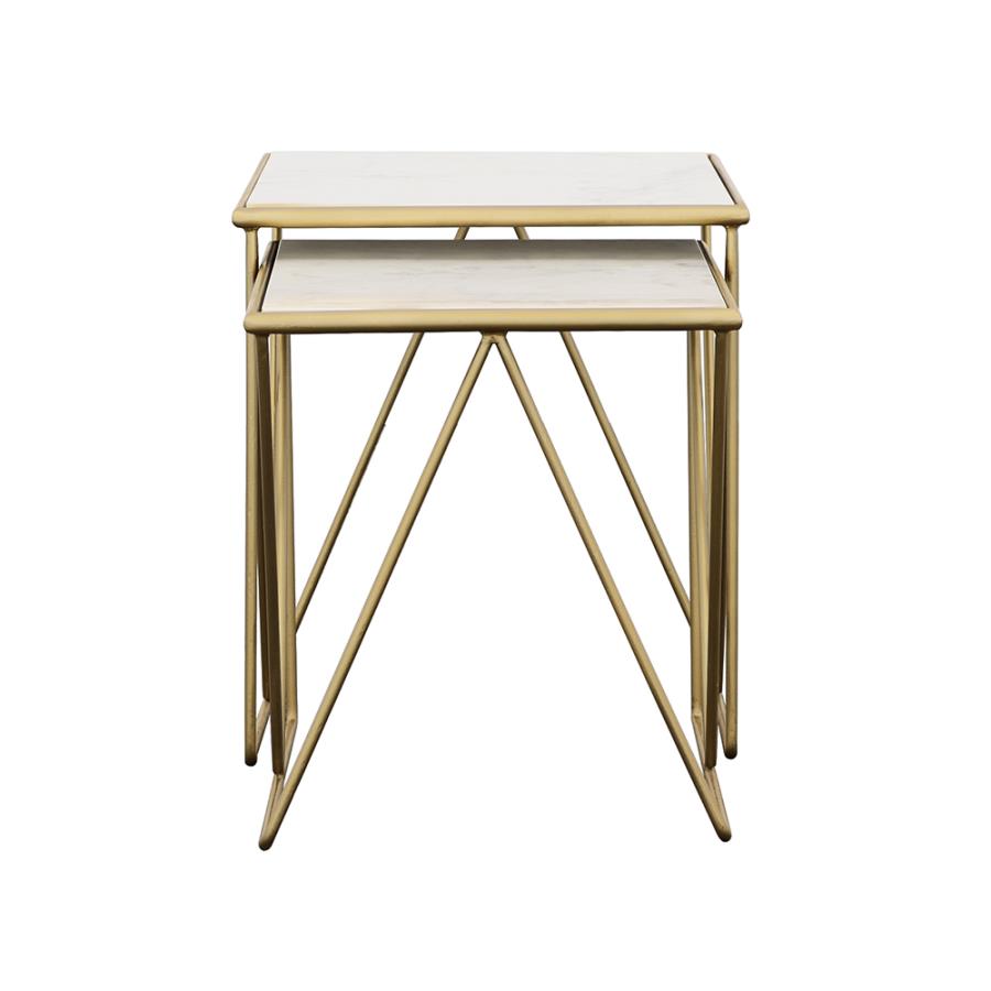 Bette Gold 2 Pc Nesting Table - furniture place usa