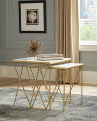 Bette Gold 2 Pc Nesting Table - furniture place usa