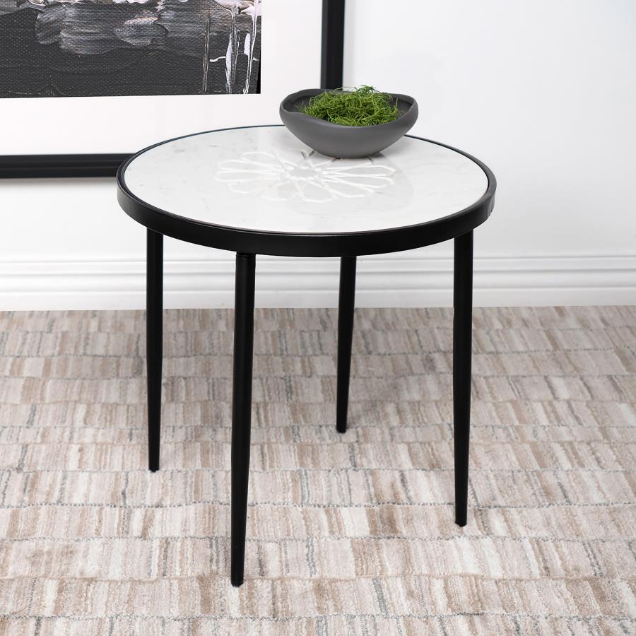 Kofi White Side Table - furniture place usa