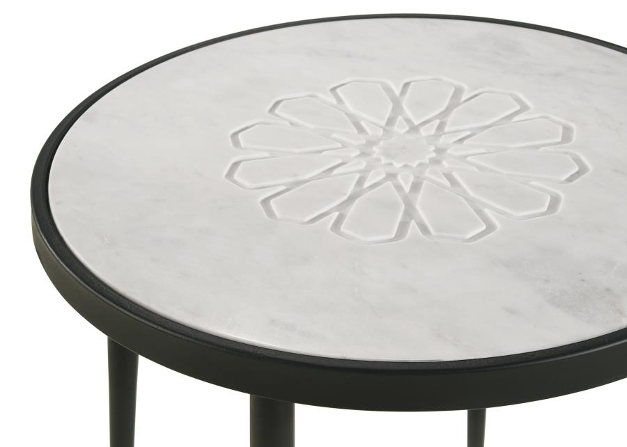 Kofi White Side Table - furniture place usa